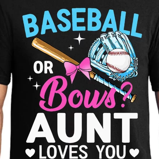 Baseball Or Bows Your Aunt Loves You Gender Reveal Party Pajama Set