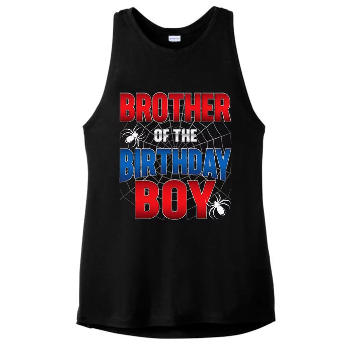 Brother Of Birthday Boy Costume Spider Web Birthday Party Ladies Tri-Blend Wicking Tank