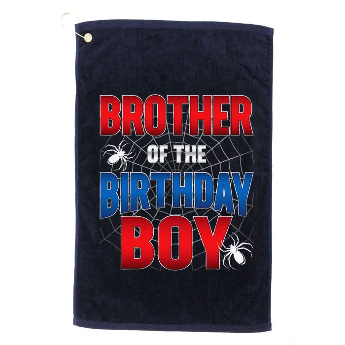 Brother Of Birthday Boy Costume Spider Web Birthday Party Platinum Collection Golf Towel