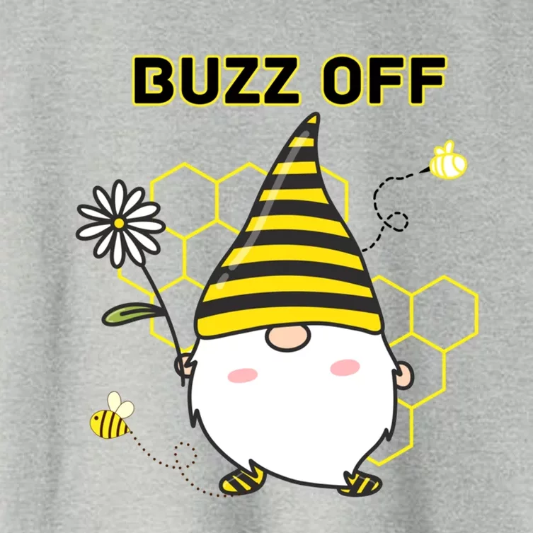 Buzz Off Bumblebee Honeycomb Gnome Flower Go Away Funny Gift Meaningful Gift Women's Crop Top Tee