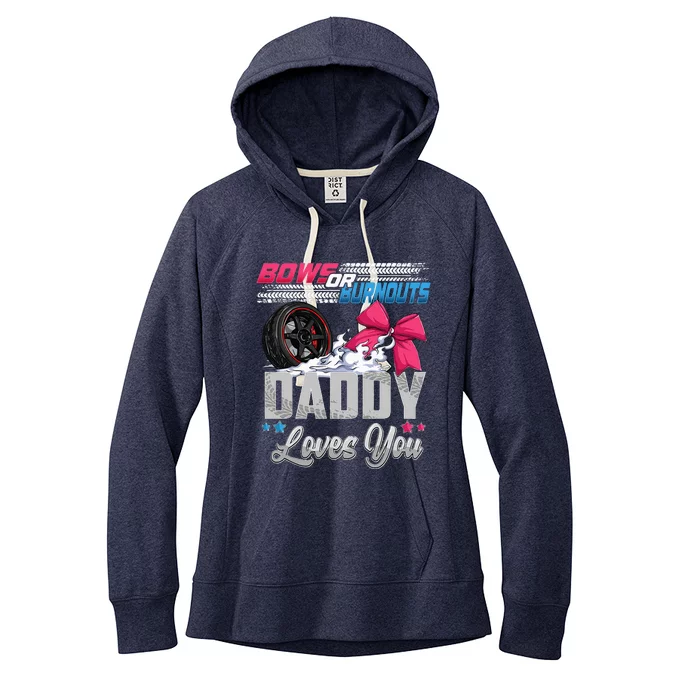 Burnouts Or Bows Gender Reveal Party Announcement Daddy Women's Fleece Hoodie