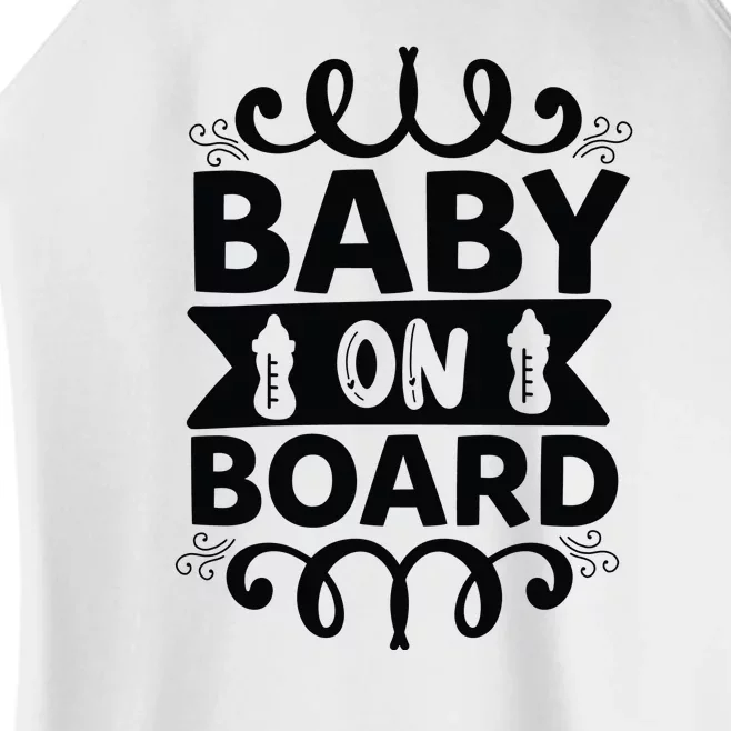 Baby On Board Women’s Perfect Tri Rocker Tank