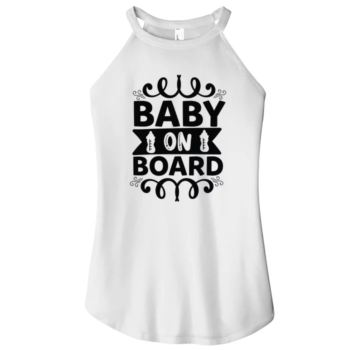 Baby On Board Women’s Perfect Tri Rocker Tank