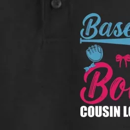 Baseball Or Bows Cousin Loves You Funny Gender Reveal Dry Zone Grid Performance Polo