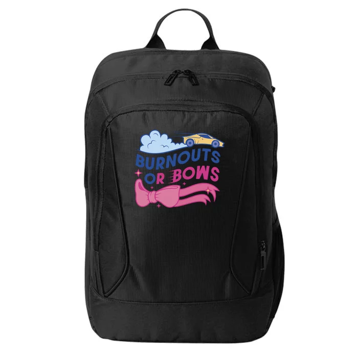 Burnouts Or Bows Gender Reveal City Backpack