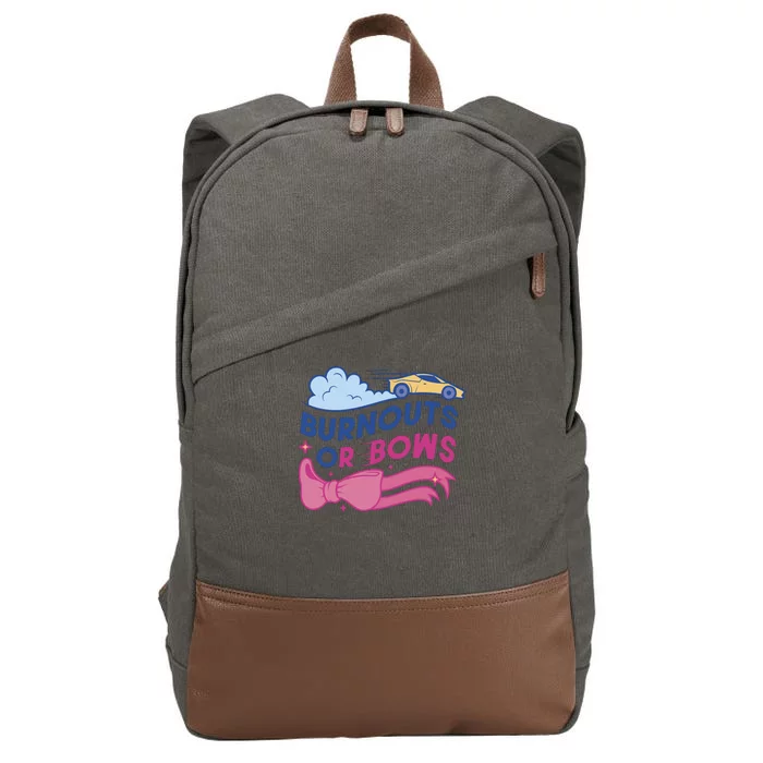 Burnouts Or Bows Gender Reveal Cotton Canvas Backpack