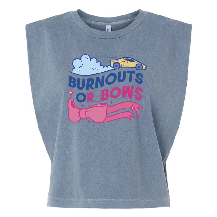 Burnouts Or Bows Gender Reveal Garment-Dyed Women's Muscle Tee