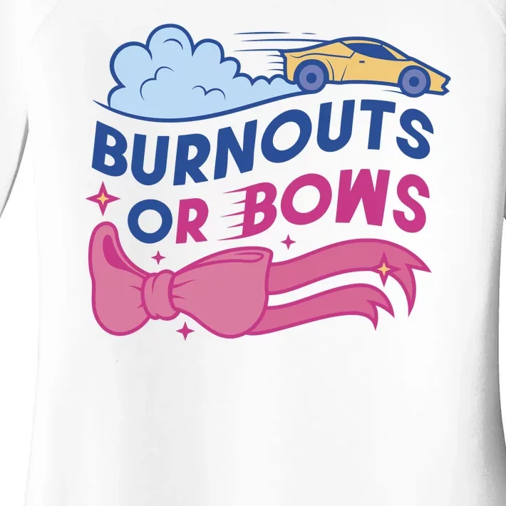 Burnouts Or Bows Gender Reveal Women's Perfect Tri Tunic Long Sleeve Shirt