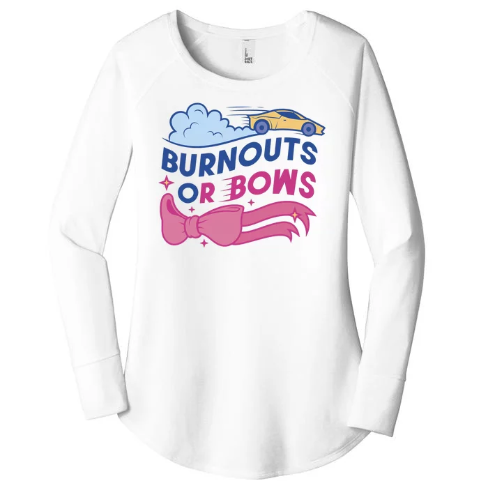 Burnouts Or Bows Gender Reveal Women's Perfect Tri Tunic Long Sleeve Shirt