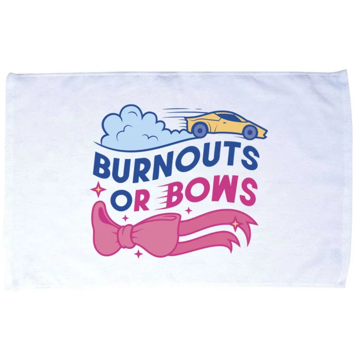 Burnouts Or Bows Gender Reveal Microfiber Hand Towel