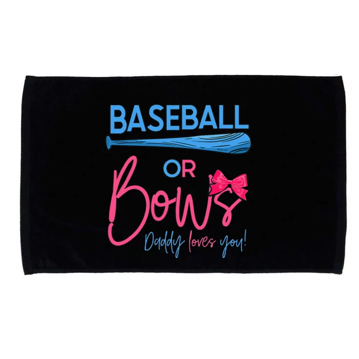 Baseball Or Bows Gender Reveal Party Idea for dad Microfiber Hand Towel