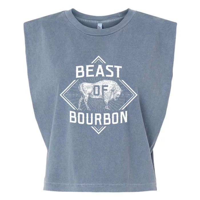 Beast Of Bourbon American Bison Buffalo Lover Wildlife Garment-Dyed Women's Muscle Tee