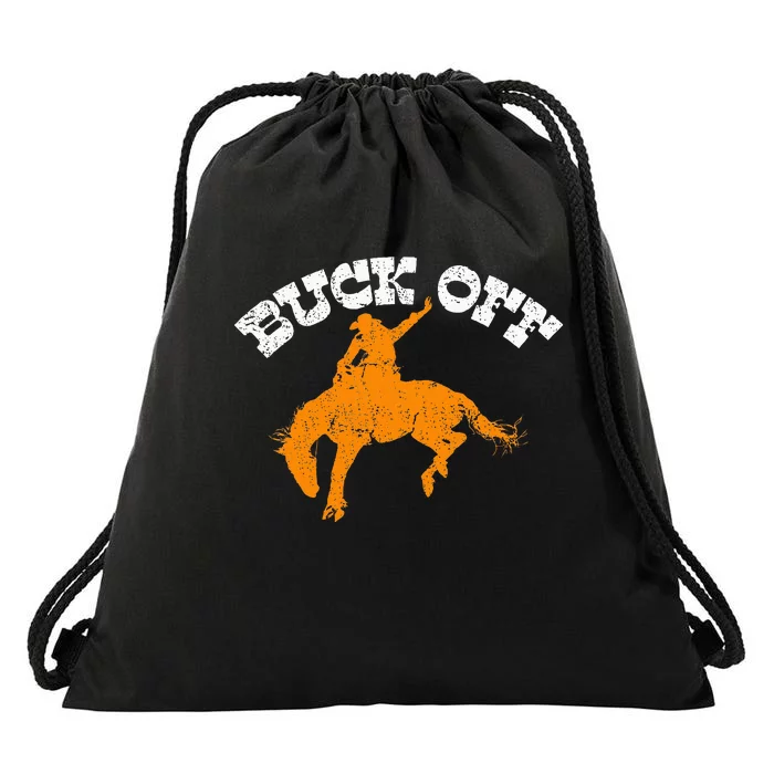 Buck Off Bucking Western Rodeo Cowboy Bronc Rider Drawstring Bag