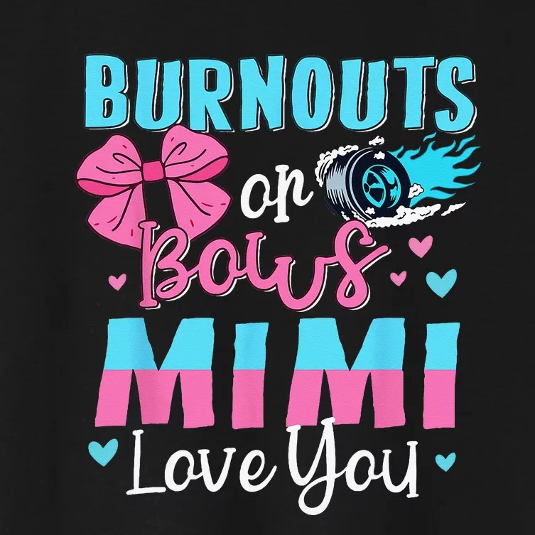 Burnouts Or Bows Mimi Loves You Gender Reveal Grandma Women's Crop Top Tee