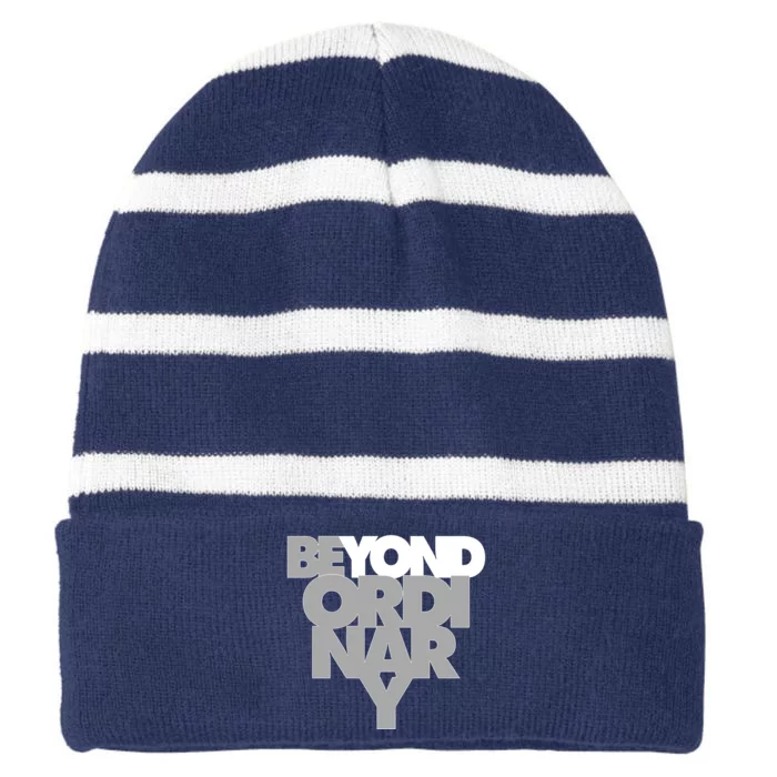 Beyond Ordinary Striped Beanie with Solid Band