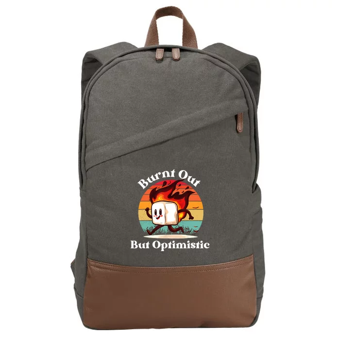 Burnt Out But Optimistic Retro Vintage Sunset Cotton Canvas Backpack