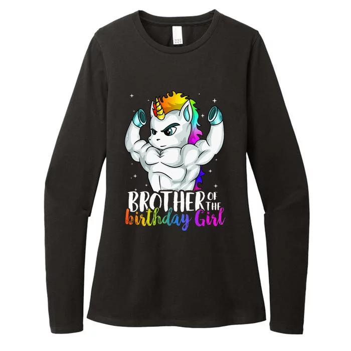 Brother Of Birthday Girl Unicorn Son Grandkid Nephew Womens CVC Long Sleeve Shirt