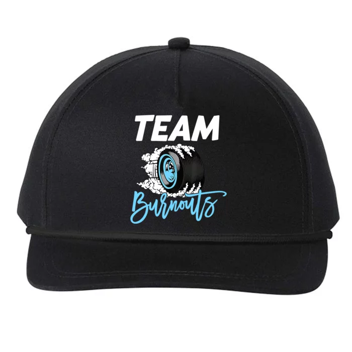 Burnouts Or Bows Team Boy Team Girl Gender Reveal Snapback Five-Panel Rope Hat