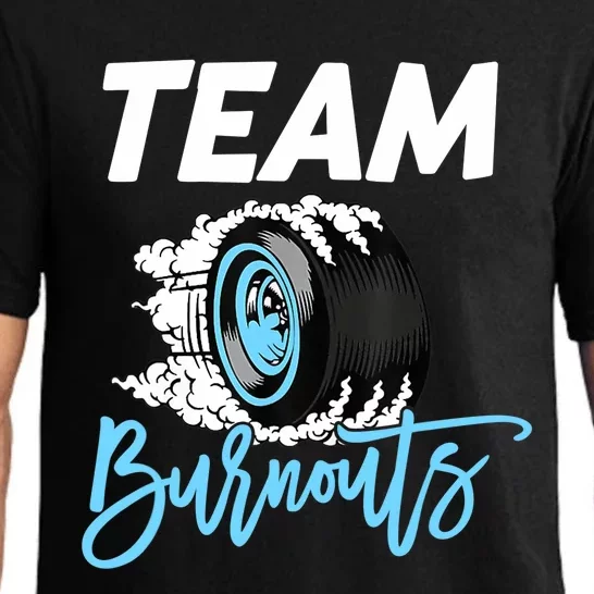 Burnouts Or Bows Team Boy Team Girl Gender Reveal Pajama Set