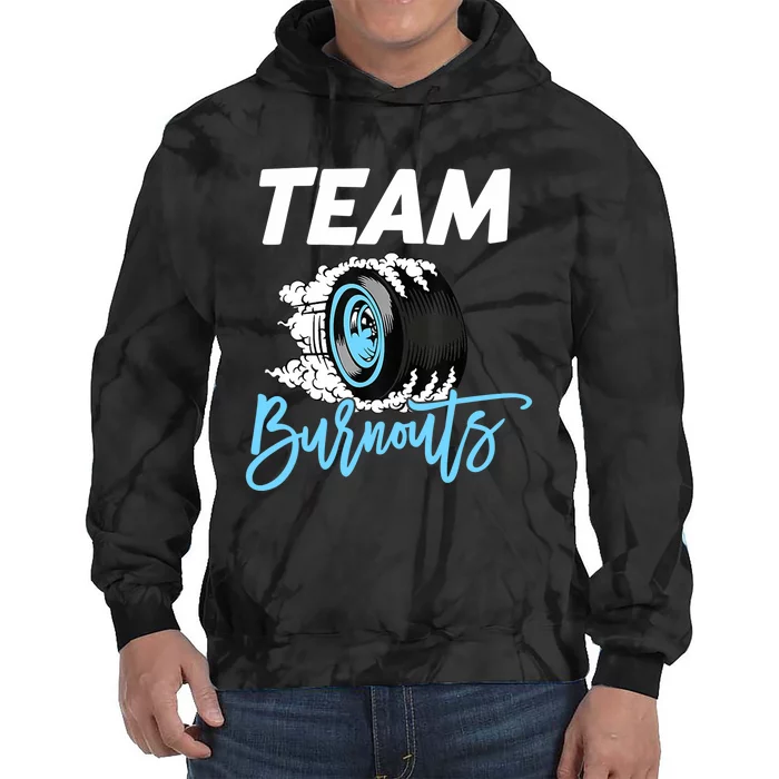 Burnouts Or Bows Team Boy Team Girl Gender Reveal Tie Dye Hoodie