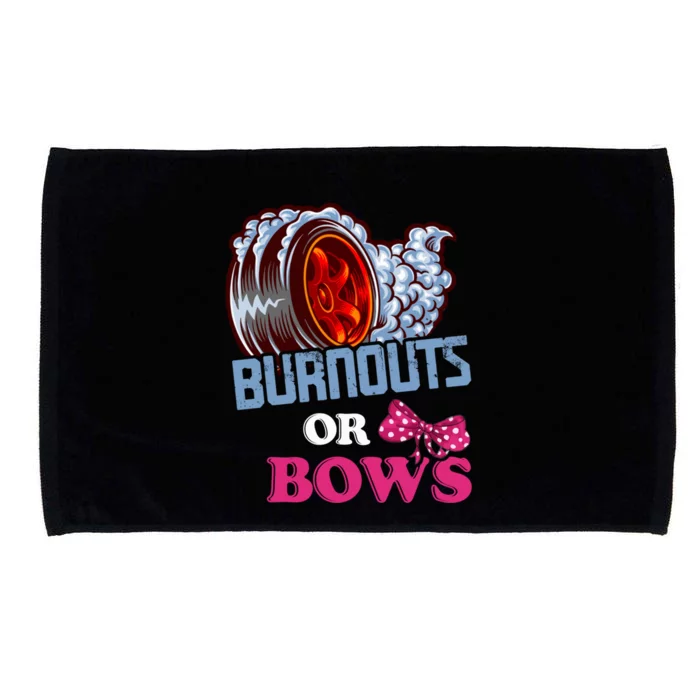 Burnouts Or Bows Gender Reveal Dad Mom Shower Party Cool Gift Microfiber Hand Towel