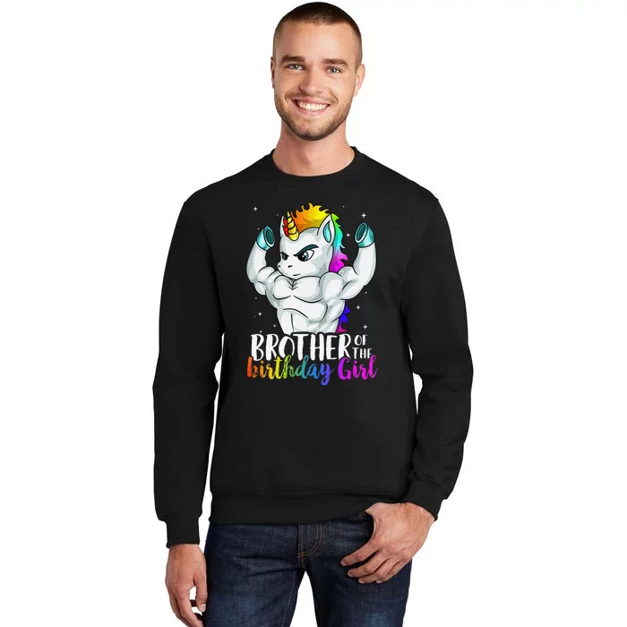 Brother of Birthday Unicorn Son Grandkid Nephew Tall Sweatshirt