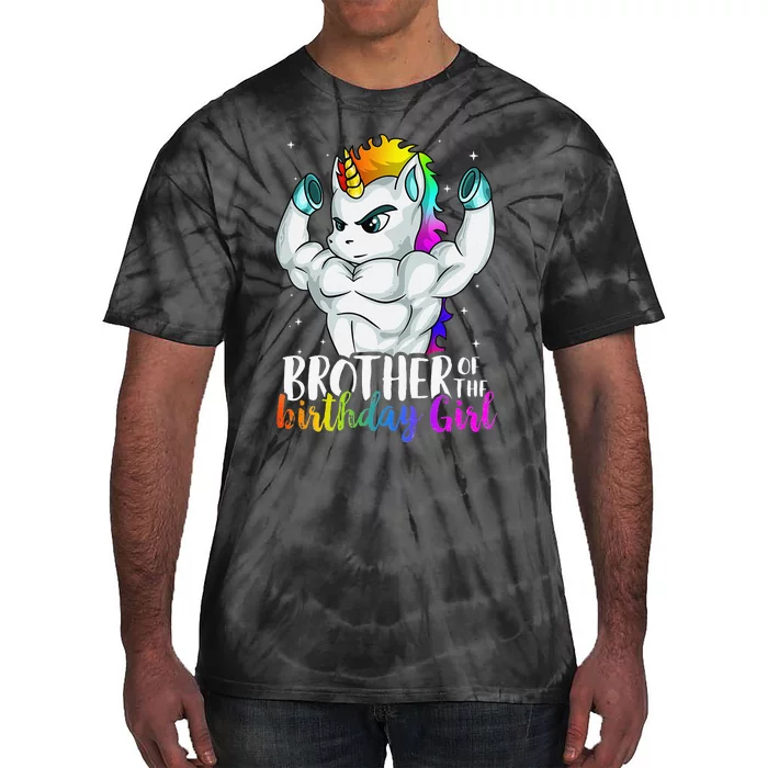 Brother of Birthday Unicorn Son Grandkid Nephew Tie-Dye T-Shirt