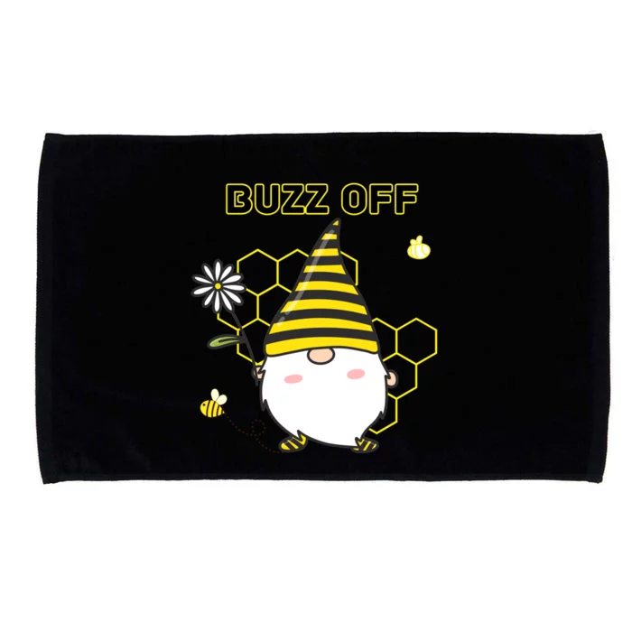 Buzz Off Bumblebee Honeycomb Gnome Flower Go Away Funny Gift Microfiber Hand Towel