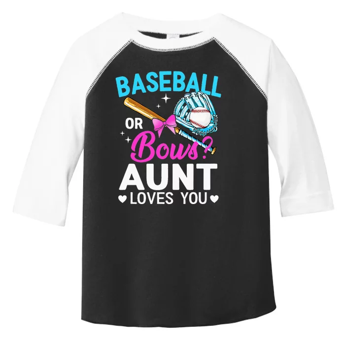 Baseball Or Bows Aunt Loves You Gender Reveal Toddler Fine Jersey T-Shirt