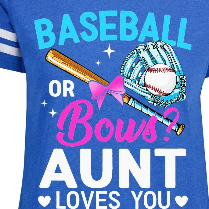 Baseball Or Bows Aunt Loves You Gender Reveal Enza Ladies Jersey Football T-Shirt