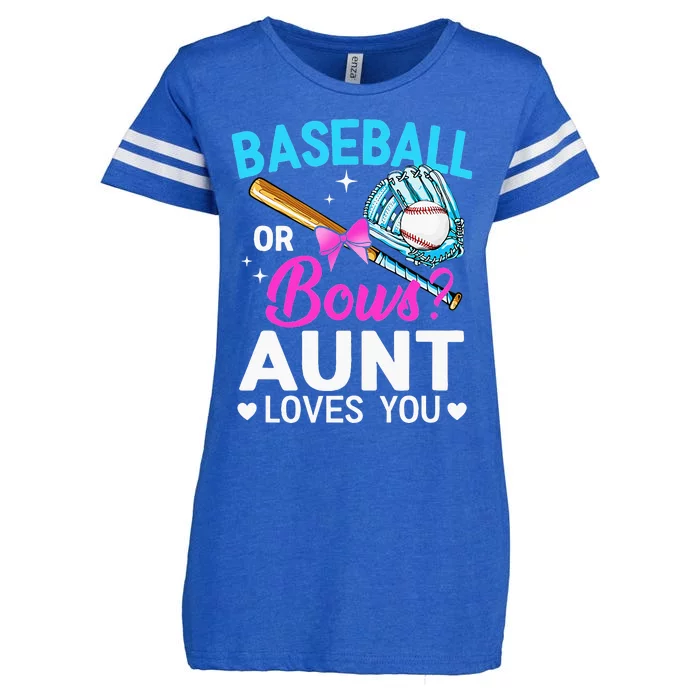 Baseball Or Bows Aunt Loves You Gender Reveal Enza Ladies Jersey Football T-Shirt