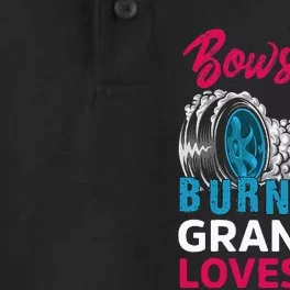 Burnouts or Bows Grandma loves you Gender Reveal party Baby Dry Zone Grid Performance Polo