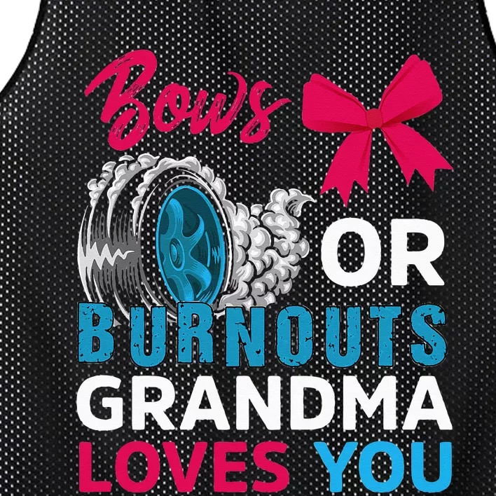 Burnouts or Bows Grandma loves you Gender Reveal party Baby Mesh Reversible Basketball Jersey Tank