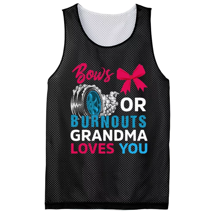 Burnouts or Bows Grandma loves you Gender Reveal party Baby Mesh Reversible Basketball Jersey Tank