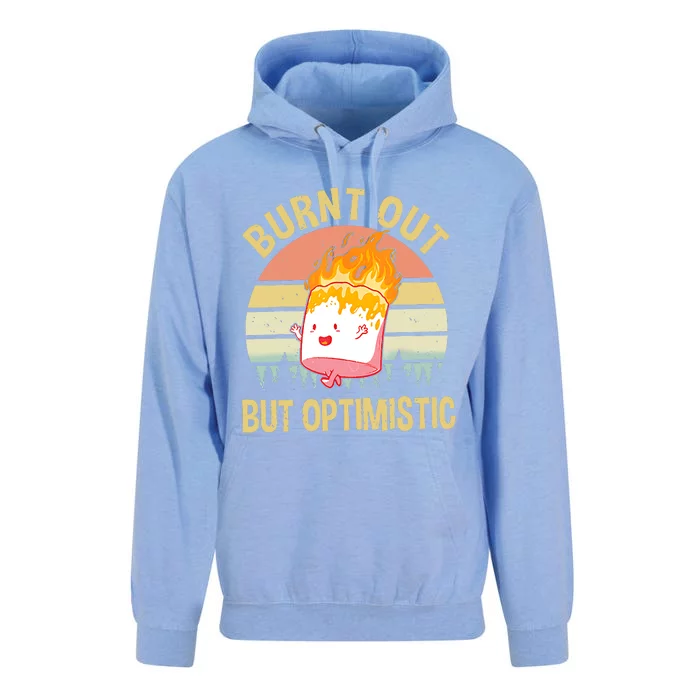 Burnt Out But Optimistic Retro Vintage Sunset Unisex Surf Hoodie