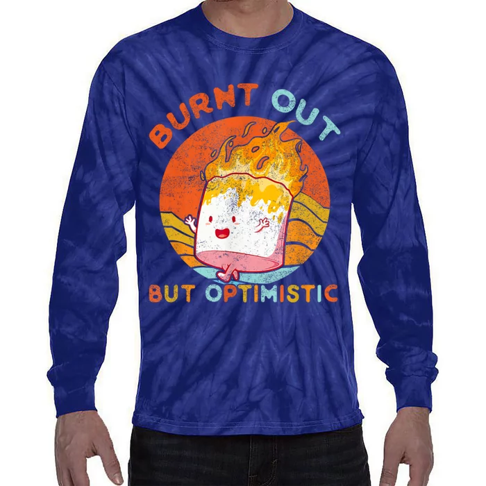 Burnt Out But Optimistic Retro Vintage Sunset Tie-Dye Long Sleeve Shirt