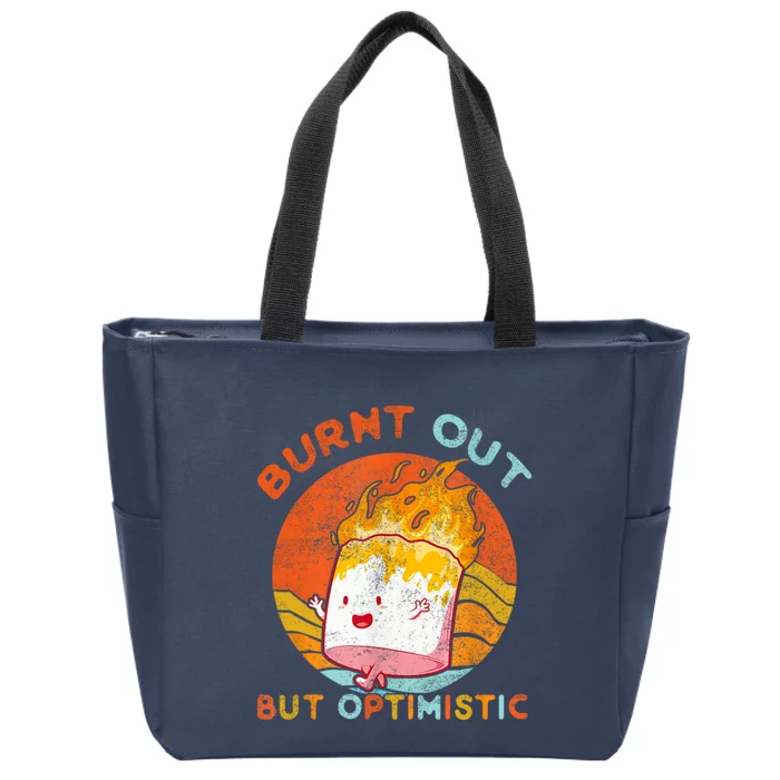 Burnt Out But Optimistic Retro Vintage Sunset Zip Tote Bag