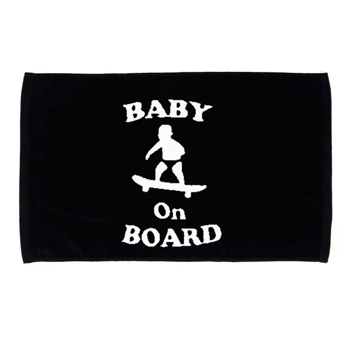 Baby On Board Skateboard Surf Solar Opposites Funny Meme Gag Microfiber Hand Towel