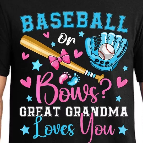 Baseball or Bows Great Grandma Loves You Cute Gender Reveal Pajama Set