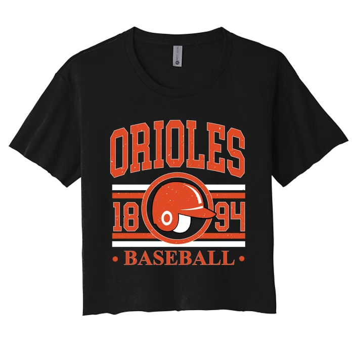 Baltimore Orioles Baseball 1894 Team Supporter Women's Crop Top Tee