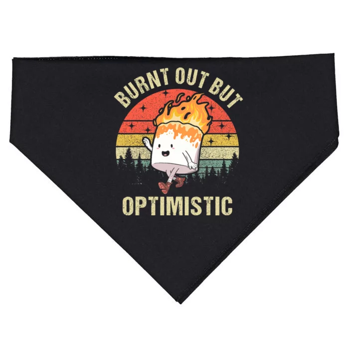 Burnt Out But Optimistic Funny Marshmallow For Camping Retro USA-Made Doggie Bandana