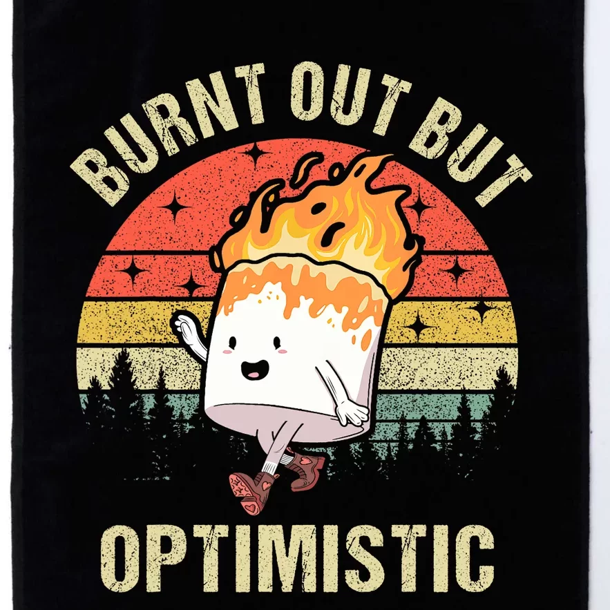 Burnt Out But Optimistic Funny Marshmallow For Camping Retro Platinum Collection Golf Towel