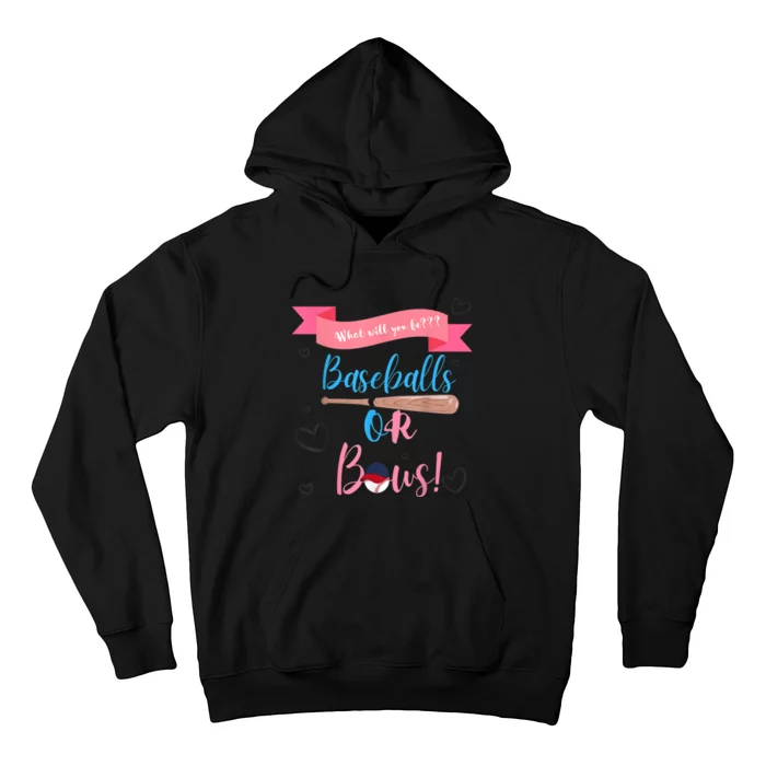 Baseball Or Bows Gender Reveal Hoodie