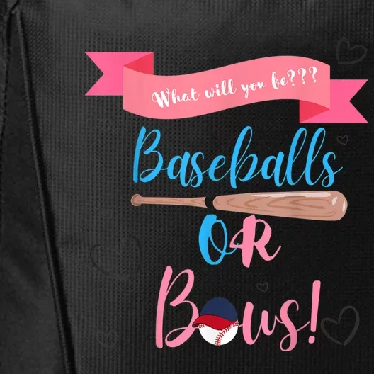 Baseball Or Bows Gender Reveal City Backpack