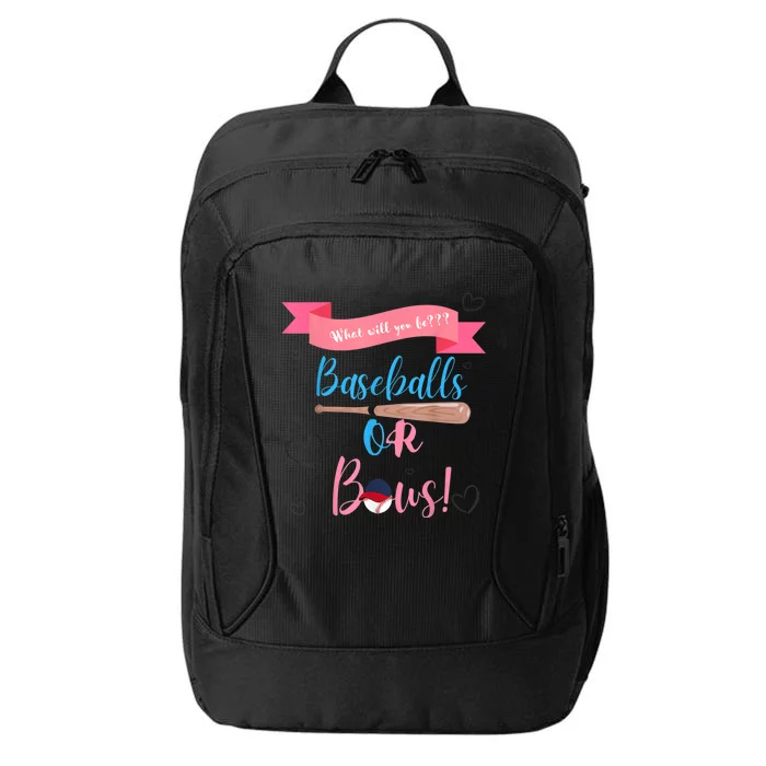 Baseball Or Bows Gender Reveal City Backpack