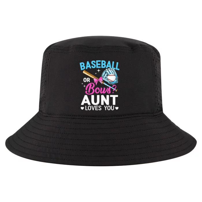 Baseball Or Bows Aunt Loves You Gender Reveal Cool Comfort Performance Bucket Hat