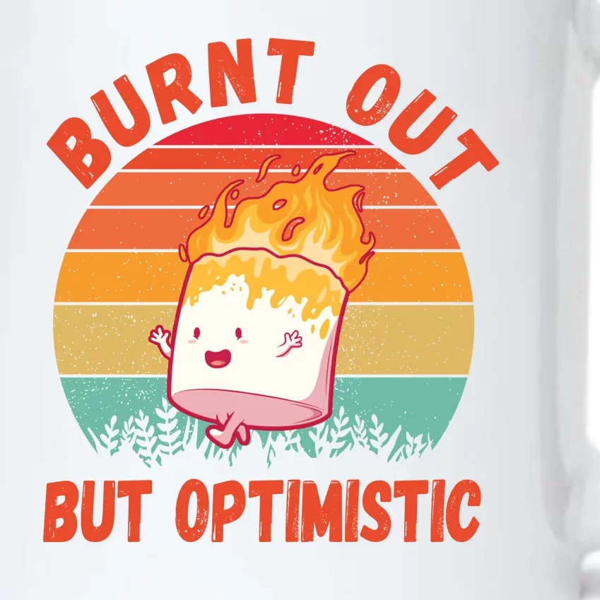 Burnt Out But Optimistic Funny Marshmallow Black Color Changing Mug