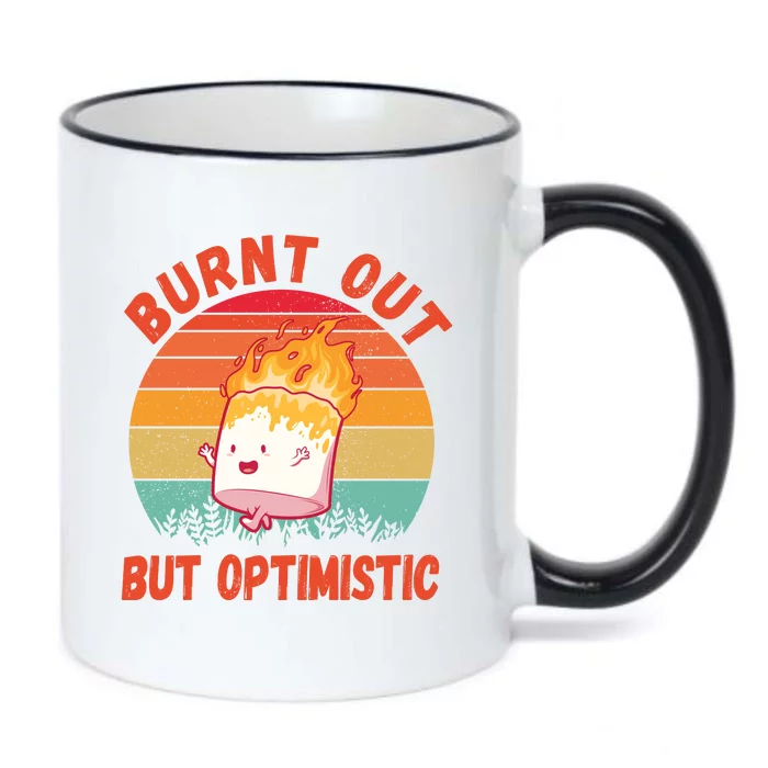 Burnt Out But Optimistic Funny Marshmallow Black Color Changing Mug