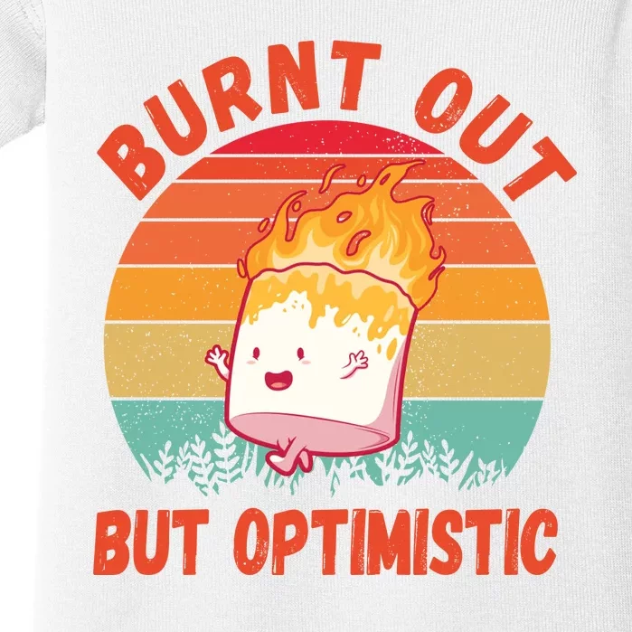 Burnt Out But Optimistic Funny Marshmallow Baby Bodysuit