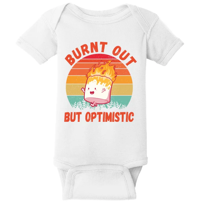 Burnt Out But Optimistic Funny Marshmallow Baby Bodysuit